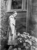 Historical photo of woman on the phone