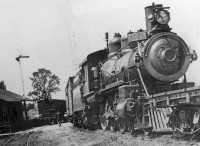 Historical photo of a train engine